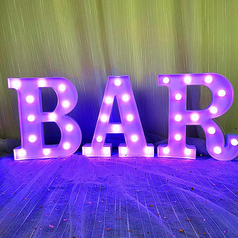 LED lettre lumières signe 26 lettres alphabet avec télécommande allumer des lettres signe coloré pour veilleuse mariage/fête d'anniversaire alimenté par batterie lampe de noël bar à la maison de 2025 ? $14.49 –P19