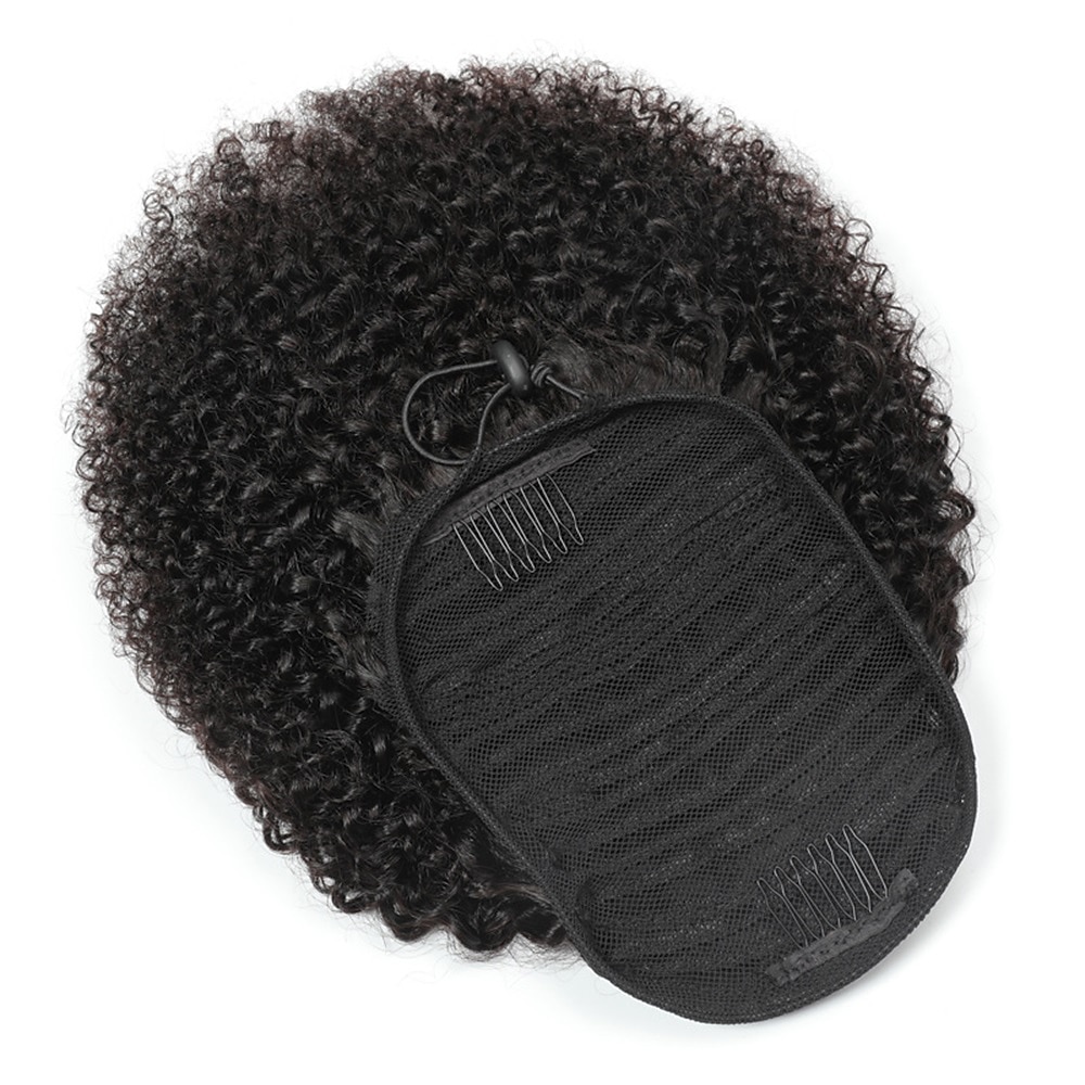 cheveux humains cordon queue de cheval pour les femmes noires 8a brésilienne vierge afro crépus bouclés 4b-4c perruque clip en queue de cheval extension une pièce de cheveux humains pièces naturel de 2025 ? $48.99 –P7