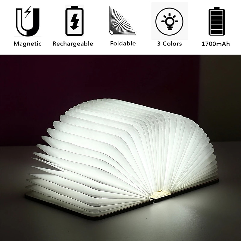 LED Book Night Light. Portable Tri-color Table Lamp,  USB Rechargeable Magnetic Foldable Desk Lamp for Home Decoration 2026 - $32.99 –P13