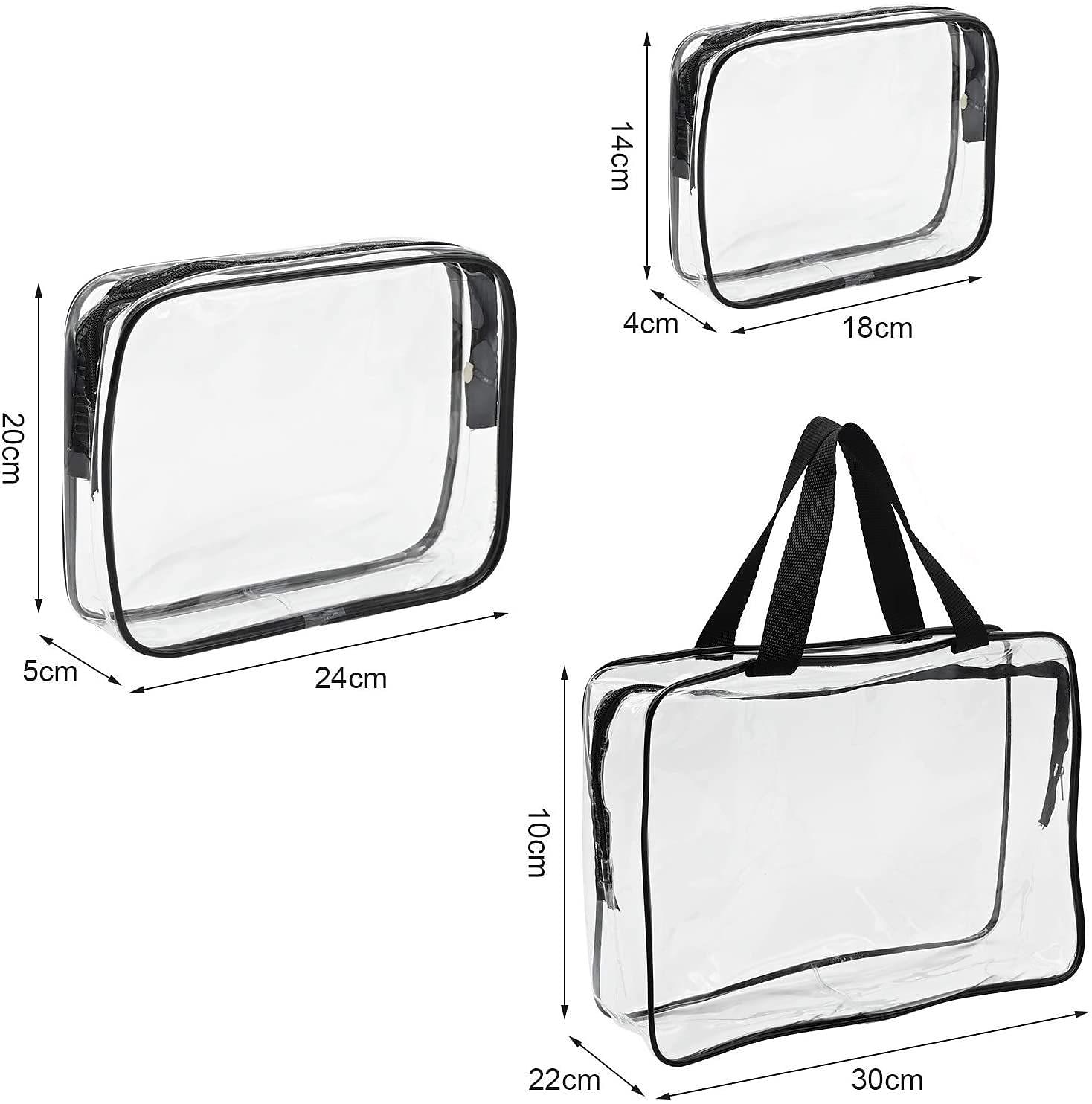 PACKISM Clear Toiletry Bag, 3 Pack TSA Approved Toiletry Bag Quart