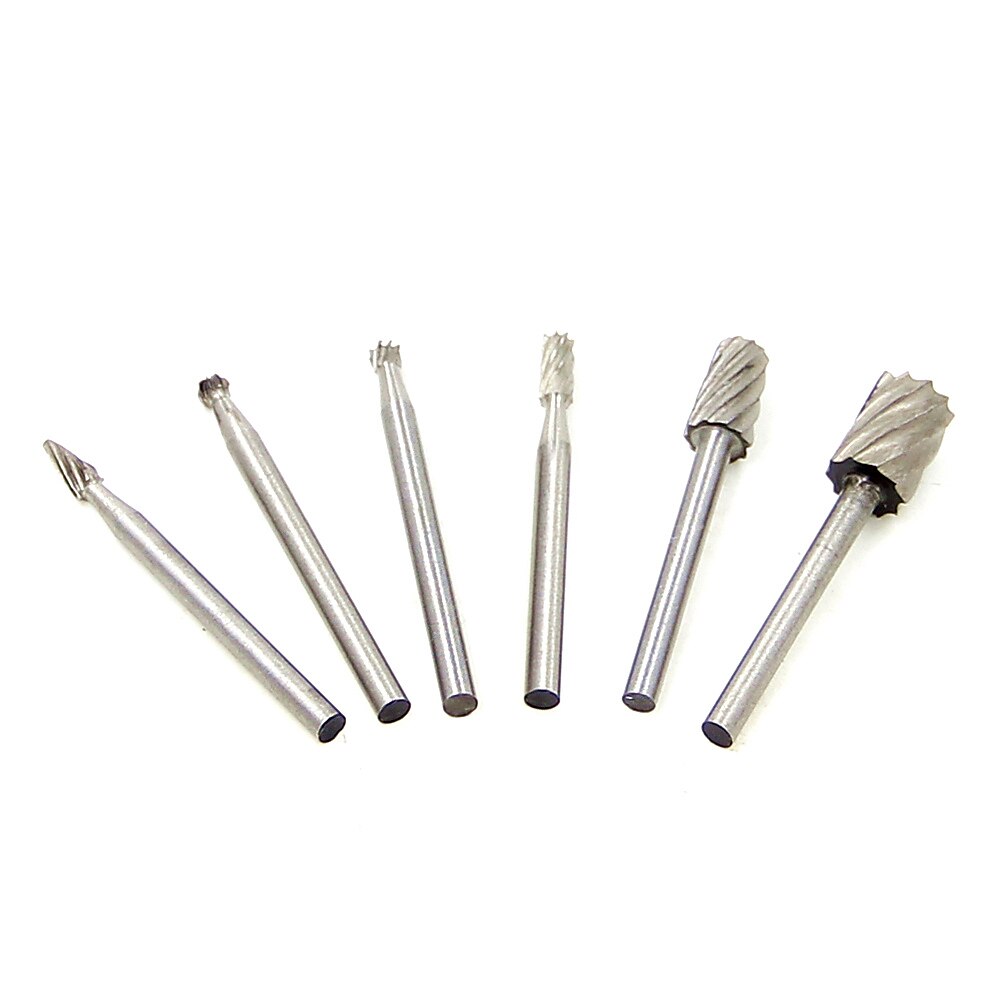6 pz 1/8 '' gambo in acciaio hss frese rotative taglierina incisione rettifica bit per strumenti di taglio di file rotanti la lavorazione del legno fai da te del 2025 a $8.99 –P2