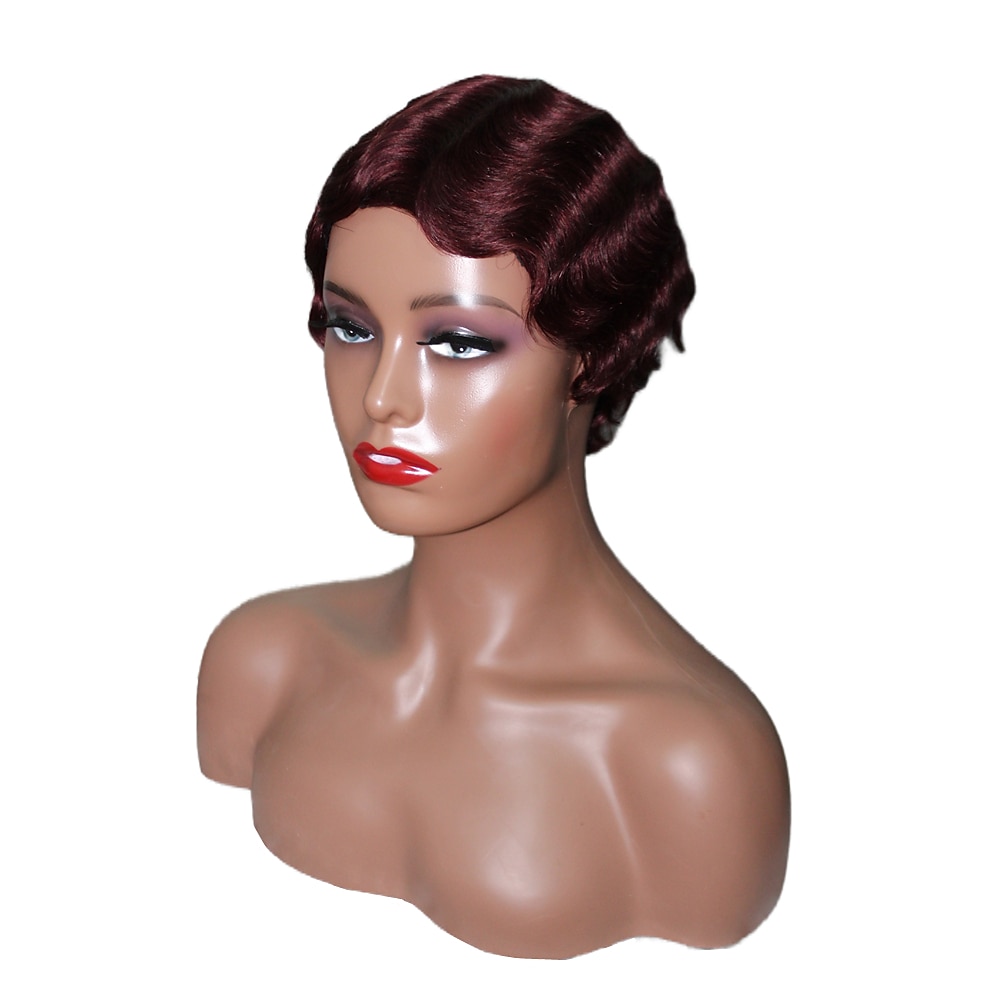 pieno fatto a macchina parrucche onde della barretta corte acconciature capelli umani di remy ondulati pixie cut nessuno parrucca del merletto marrone naturale marrone scuro del 2026 a $33.13 –P6