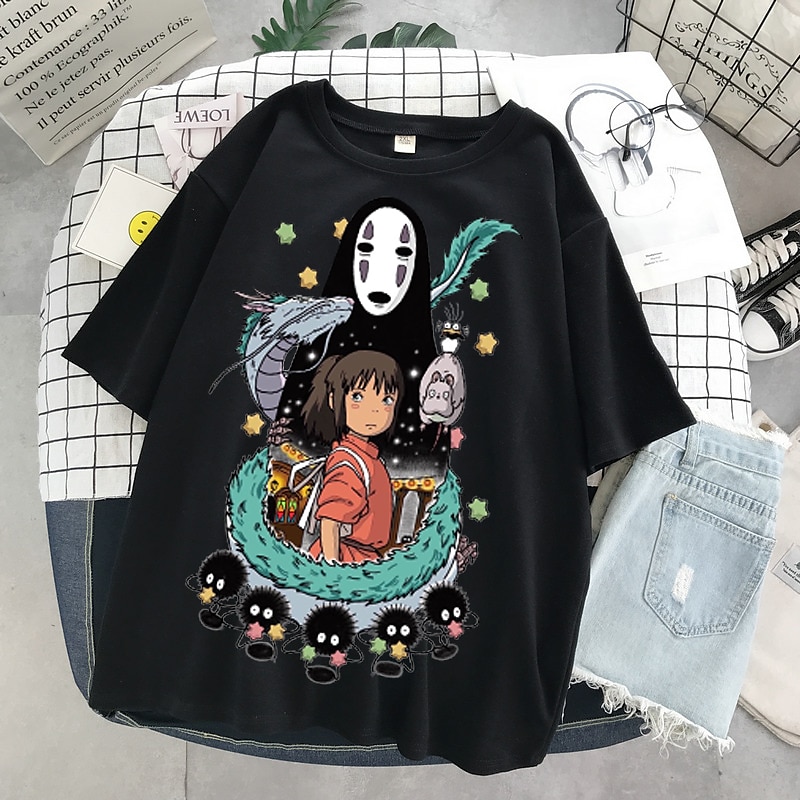 Spirited Away T-shirt Anime Cartoon Anime Harajuku Graphic Street Style For Couple's Men's Women's Adults' Masquerade Back To School Hot Stamping Casual Daily 2025 - $20.99 –P2