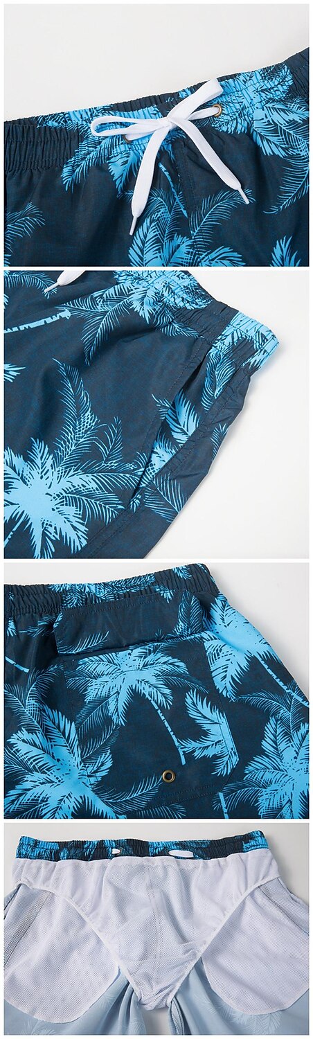 Homme Short de bain Short de Bain Natation Séchage rapide Poids Léger Short de bain Maillot de bain Avec poches Doublure en maille Cordon Natation Surf Plage Sports nautiques Imprimé Eté de 2025 ? $21.99 –P1