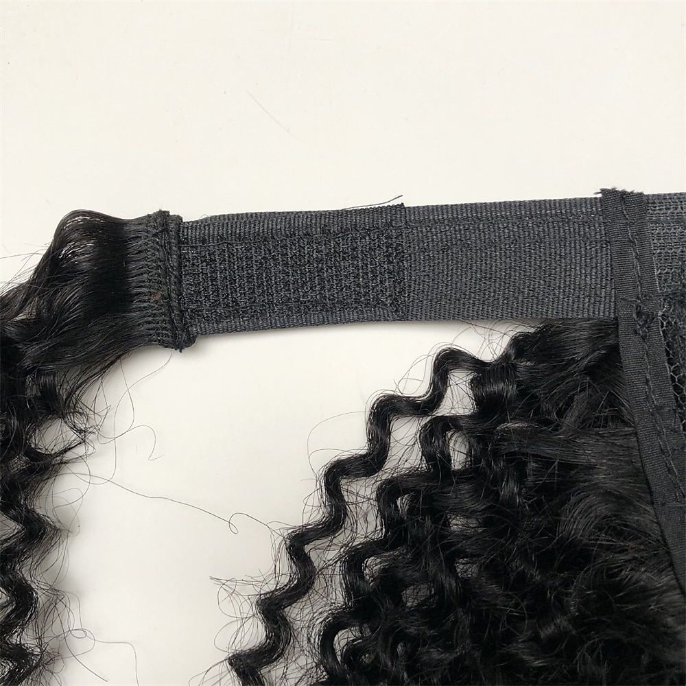 extensions de cheveux queue de cheval extensions afro crépus bouclés cheveux humains wrap autour de queue de cheval remy extensions de cheveux clip dans les extensions de cheveux avec pâte magique de 2025 ? $44.99 –P5