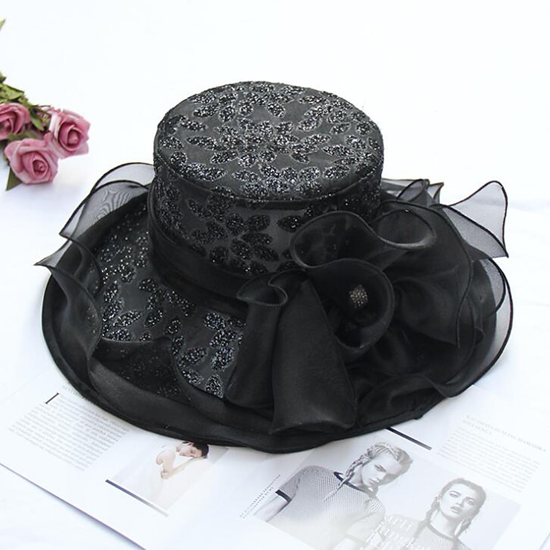 Vintage Stijl Elegante Organza Hoeden met Applicaties  Bloem  Effen Kleur 1 Stuk Casual  Feestdag  Melbourne Cup Hoofdversiering dress to impress Hoeden Race Dag Jurk 2026 - $21.99 –P9