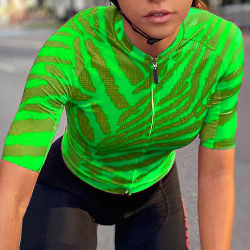 Mujer Maillot de Ciclismo Cebra Manga Corta Bicicleta Maillot Camiseta con 3 bolsillos traseros MTB Bicicleta Montaña Ciclismo Carretera Secado rápido Bandas Reflectantes Bolsillo trasero Dispersor 2025 - $29.99 –P5