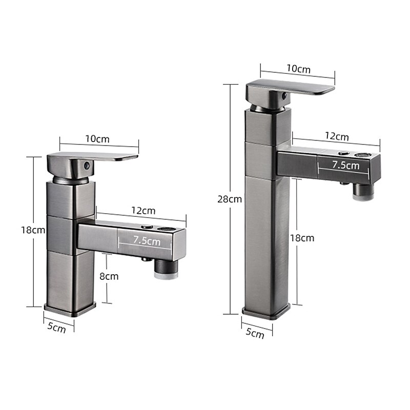 Bathroom Sink Faucet - Rotatable / Pull out / Classic Electroplated / Painted Finishes Centerset Single Handle One HoleBath Taps 2025 - $97.99 –P2