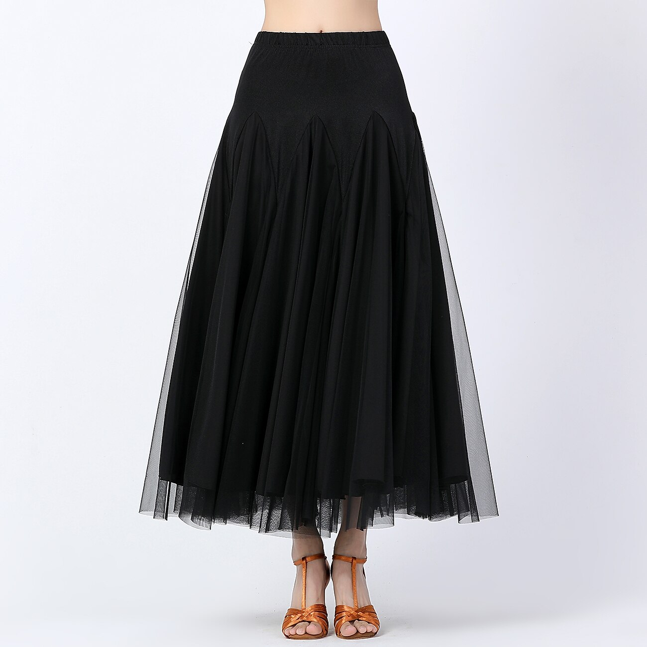 Standardní tance Sukně Sklady Barevně dělené Tyl Dámské Trénink Výkon Vysoký Tyl Polyester 2025 - $41.99 –P7