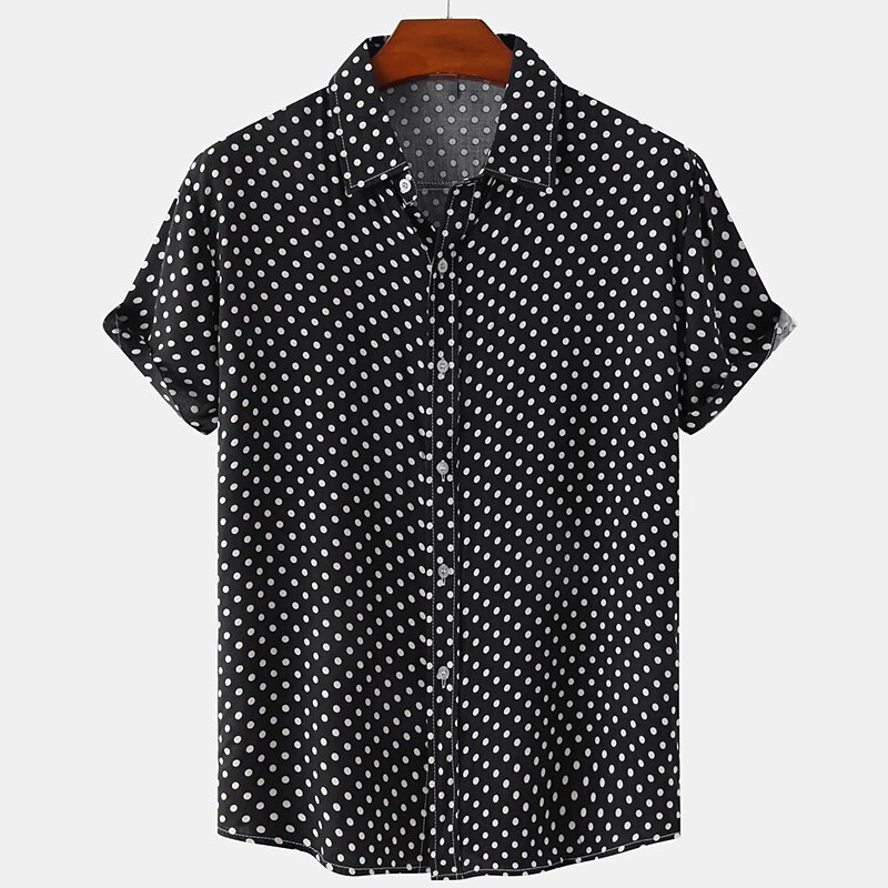 Herren Hemd Sommerhemd Knopfhemd Strandhemd Hawaiihemd Sommerhemd Schwarz Weiß Armeegrün Blau Kurzarm Punkt Umlegekragen Outdoor Strasse Button-Down Bekleidung Modisch Brautkleider schlicht 2025 - $17.49 –P4