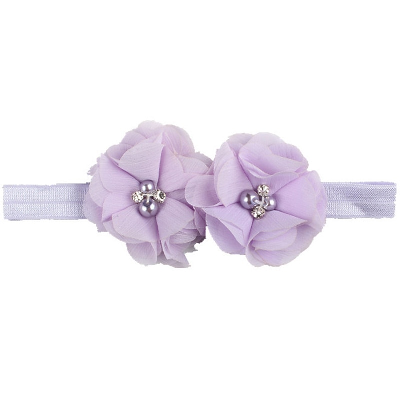 Kids / Toddler Girls' Fashion Baby Headband Two Hand-Stitched Chiffon Rhinestone Floral Headband Children's Flower Headband Hair Accessories 2026 - $2.99 –P14