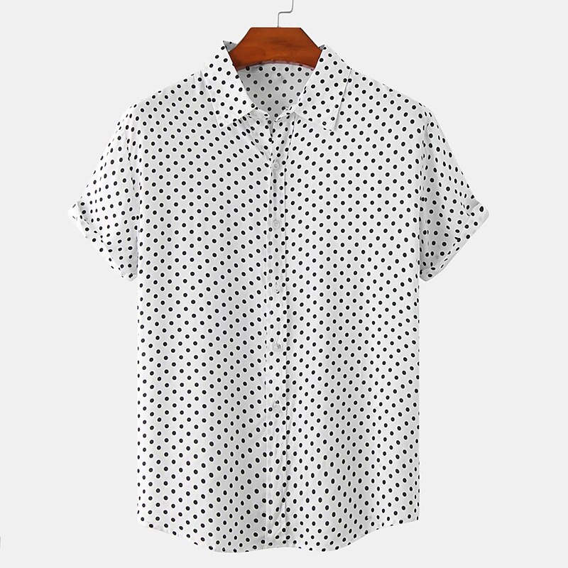 Herren Hemd Sommerhemd Knopfhemd Strandhemd Hawaiihemd Sommerhemd Schwarz Weiß Armeegrün Blau Kurzarm Punkt Umlegekragen Outdoor Strasse Button-Down Bekleidung Modisch Brautkleider schlicht 2025 - $17.49 –P2