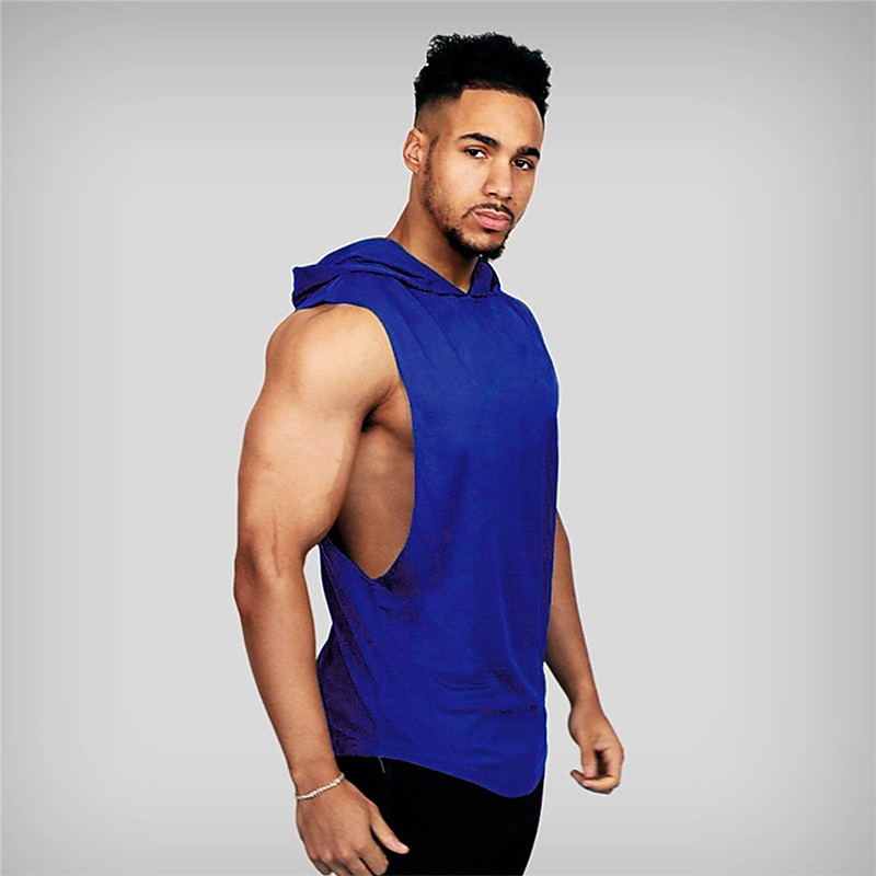Men's Tank Top Vest Top Undershirt Sleeveless Shirt Sleeveless Hooded Summer Plain Sports Fashion Lightweight Vacation Casual Holiday Black White Blue Top Tee for Men 2026 - $15.49 –P18