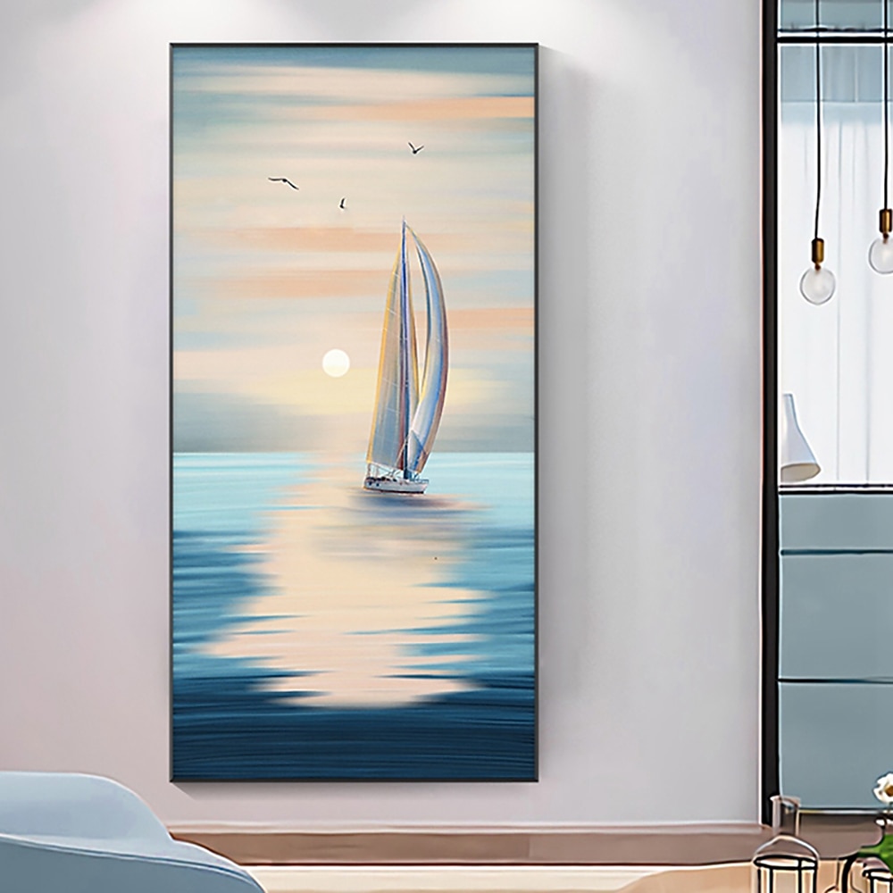 هانغ رسمت النفط الطلاء رسمت باليد عمودي مناظر طبيعية الحديث بدون إطار داخلي 2026 - $92.99 –P5