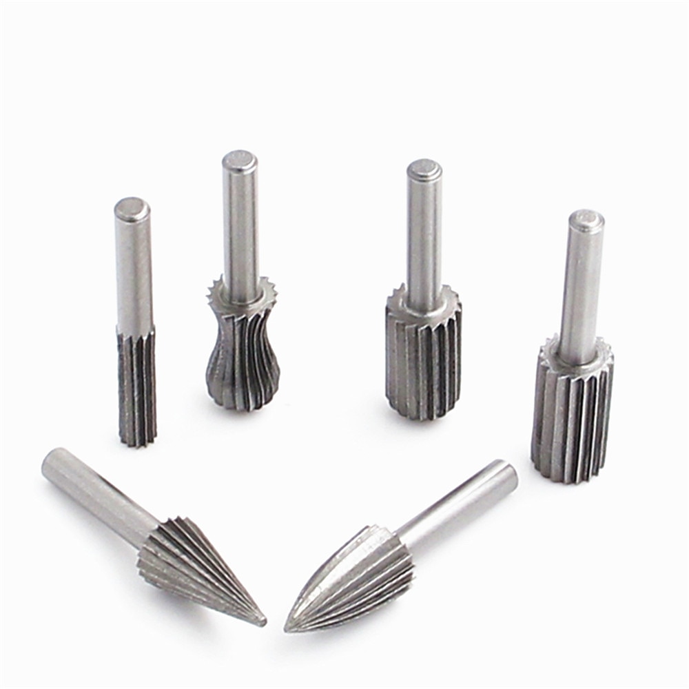 6 bucăți 6 mm tijă rotundă din oțel tungsten freze freze freza gravare șlefuire pentru unelte rotative pentru prelucrarea lemnului diy 2025 - $17.99 –P5