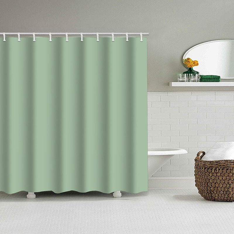 Sage Green Shower Curtain with Hooks Waterproof 180cm*180cm(70"*70")for Bathroom Liner Bath Decor Textured Fabric Shower Curtain Sets Machine Washable 2025 - $22.99 –P14