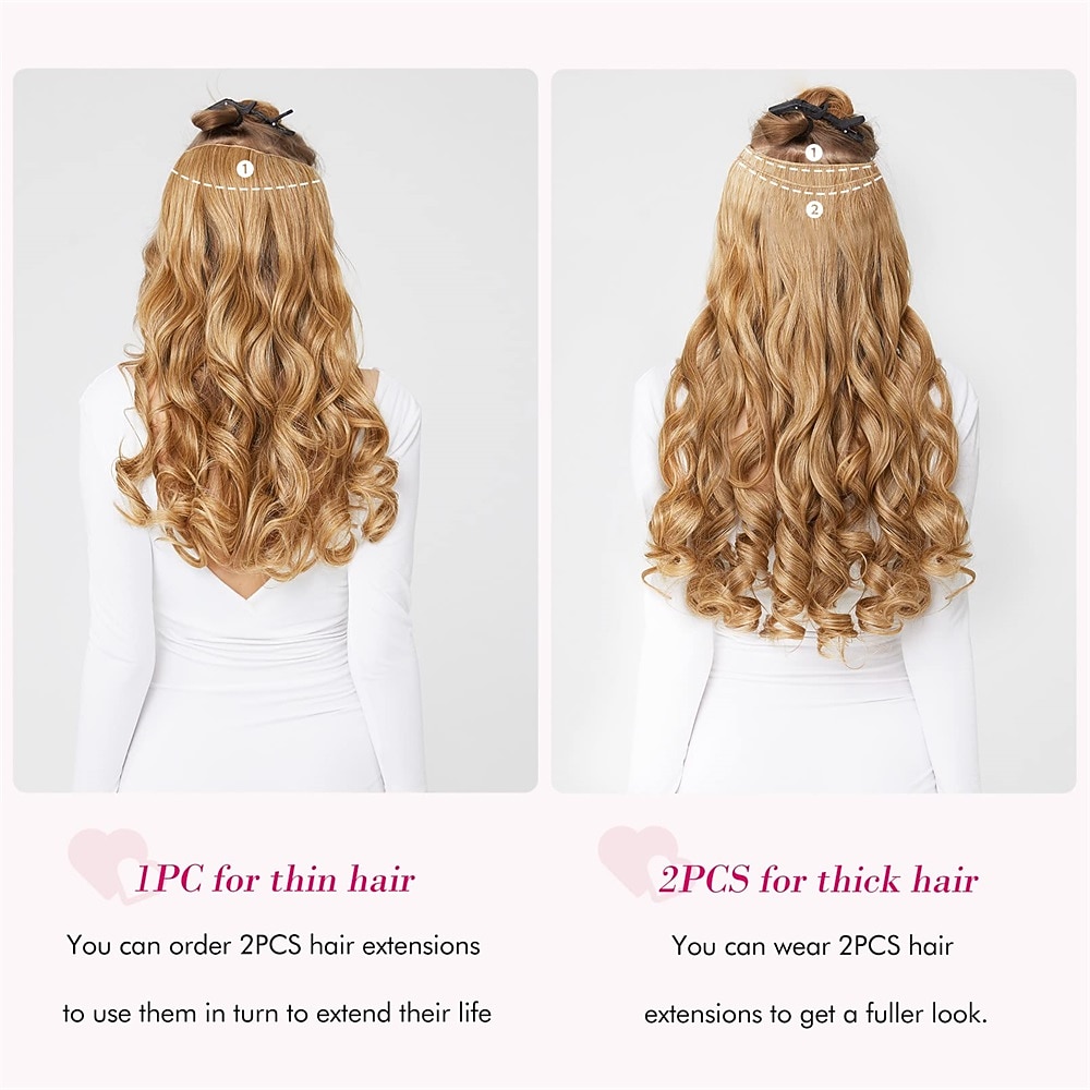 2026年 合成範囲 クリップ 合成 ロング ヘアエクステンション クリップイン 1個 ソフト 耐熱 ふわふわ 女性用  コレクション – $20.99 –P7