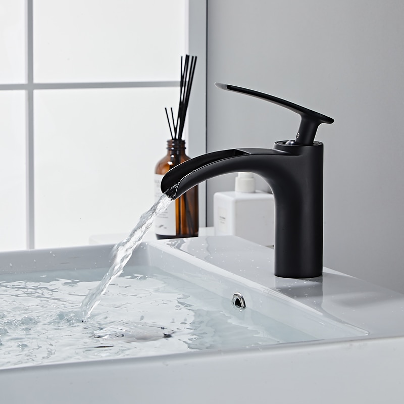 Bathroom Sink Faucet - Waterfall Electroplated Centerset Single Handle One HoleBath Taps 2025 - $97.99 –P6