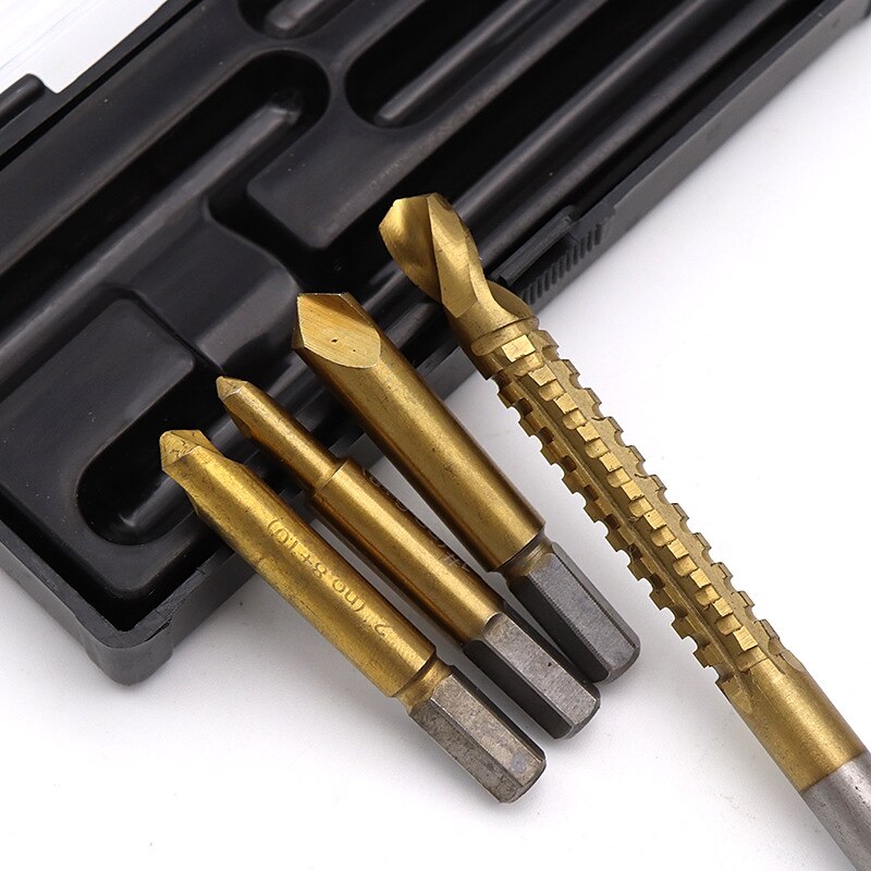 Vis endommagée 4 pièces dissolvant 4 en 1 lot percer les bricoleurs kit d'outils de retrait de goujon de boulon cassé 4 pc #1 #2 #3 forets de fraisage 8mm de 2025 ? GBP £8 –P6