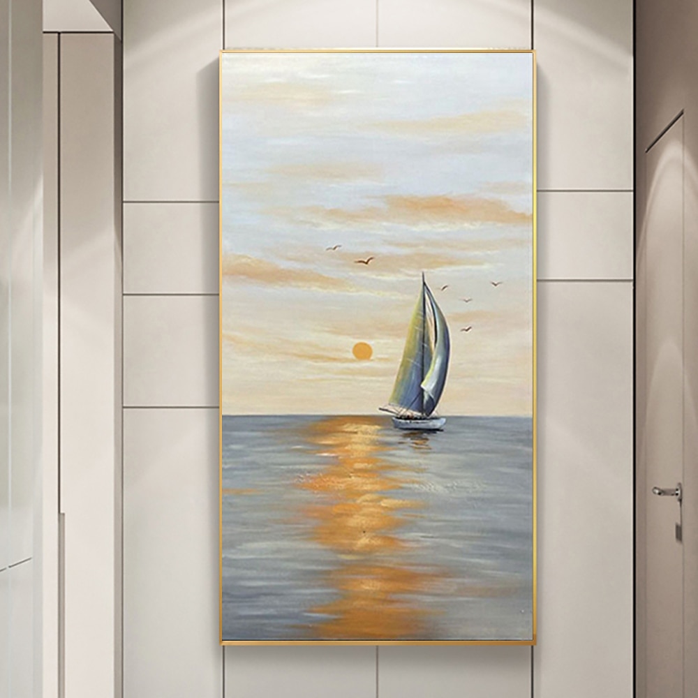 هانغ رسمت النفط الطلاء رسمت باليد عمودي مناظر طبيعية الحديث بدون إطار داخلي 2026 - $108.99 –P2