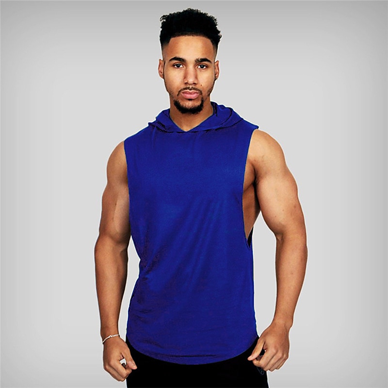 Men's Tank Top Vest Top Undershirt Sleeveless Shirt Sleeveless Hooded Summer Plain Sports Fashion Lightweight Vacation Casual Holiday Black White Blue Top Tee for Men 2026 - $15.49 –P20