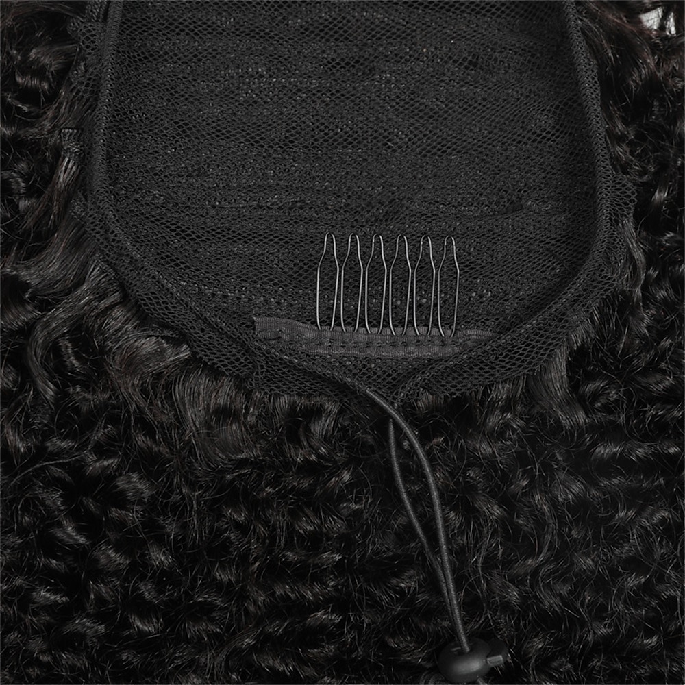 cheveux humains cordon queue de cheval pour les femmes noires 8a brésilienne vierge afro crépus bouclés 4b-4c perruque clip en queue de cheval extension une pièce de cheveux humains pièces naturel de 2025 ? $48.99 –P11