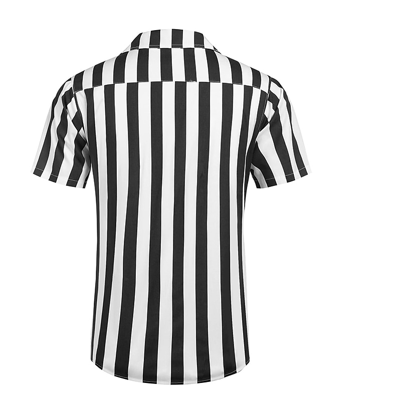 Per uomo Camicia Camicia Estiva Camicia casual Camicia con colletto cubano Camicia con Bottoni Camicia con collo camp Nero Blu Manica Corta A righe Collo ripiegato Stampa 3D Ferie Righe Abbigliamento del 2025 a $21.99 –P9