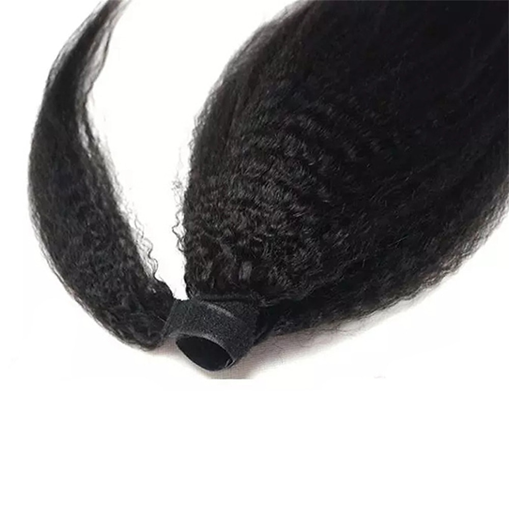 extensions de cheveux queue de cheval extensions vierge crépus droites cheveux humains wrap autour de queue de cheval remy extensions de cheveux clip dans les extensions de cheveux avec pâte magique de 2025 ? $41.99 –P5