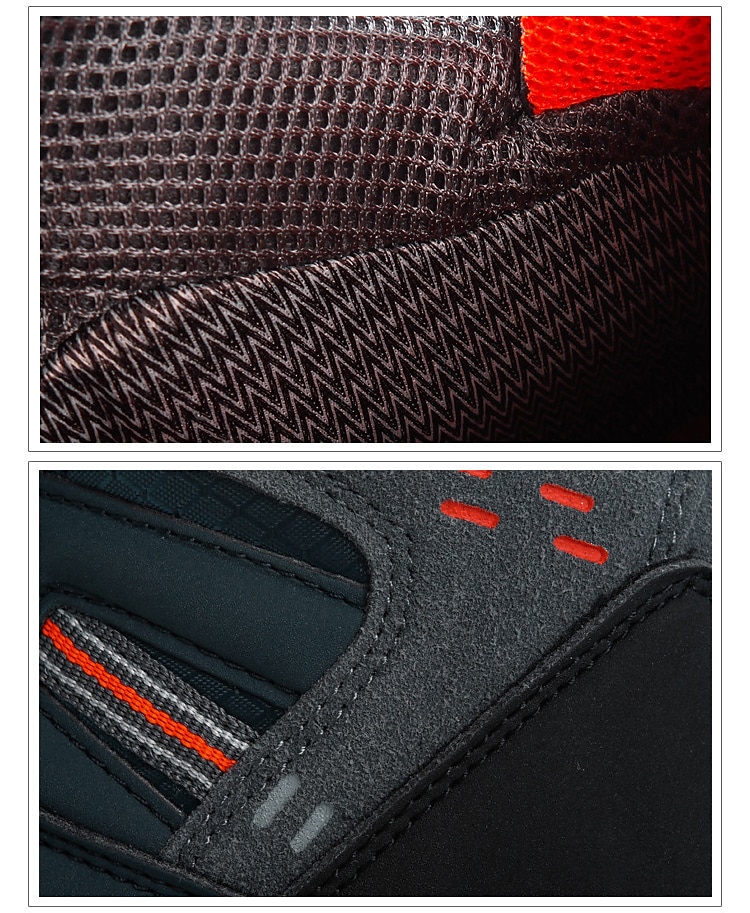 Botas de senderismo impermeables para hombre con cordones rojos: calzado de exterior duradero para terrenos difíciles 2025 - $99.99 –P4