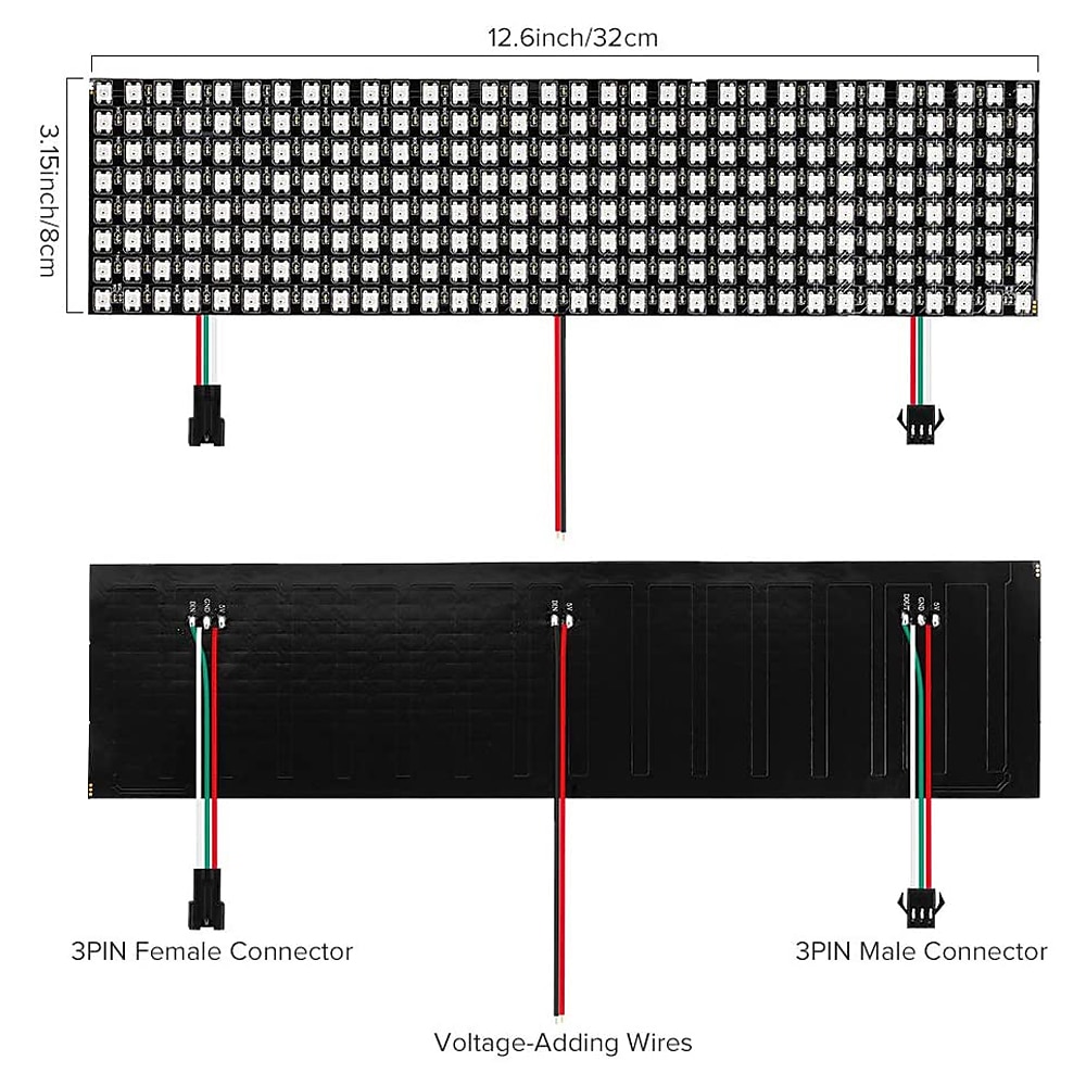 WS2812B RGBIC 5050SMD LED Matrix Panel 256 Pixels Individually Addressable Programmable Digital LED Display Matrix Panel Flexible FPCB for Arduino Raspberry Image Video Text DC5V 2025 - $13.99 –P3