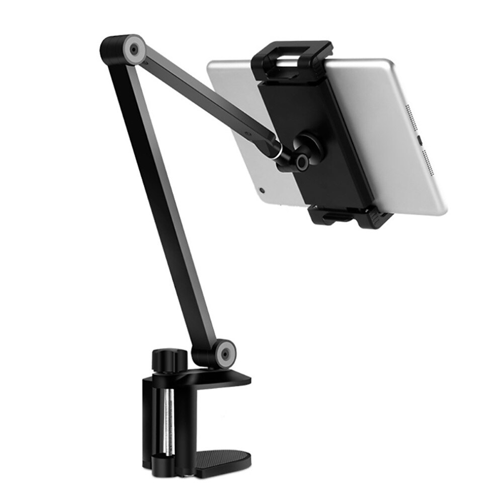 Support Mural Pour Tablette KDD - Bras Extensible Réglable (15.5-23.5cm), Rotule 360°, Compatible IPad 4.7-13", Téléphone