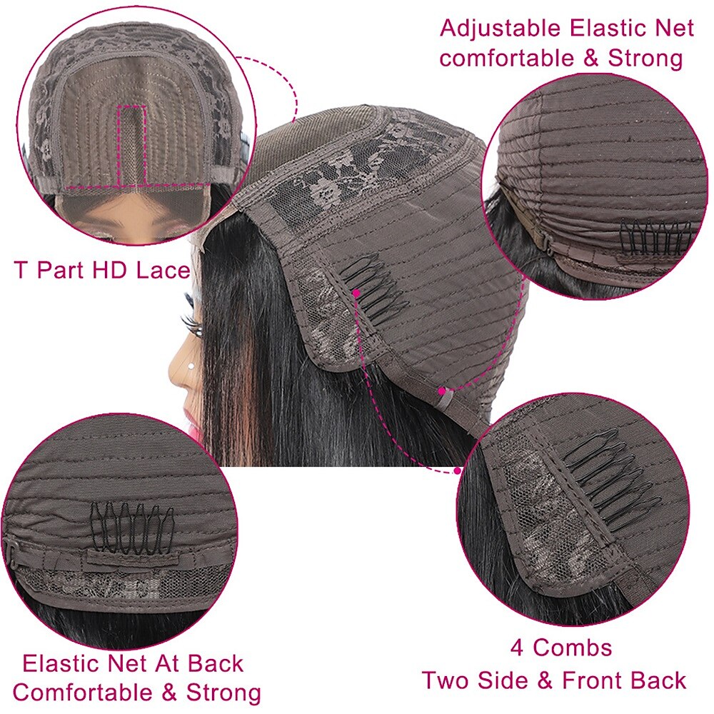 Short Bob Lace Front Wigs Human Hair for Black Women 150% Density Brazilian 4×4x1 T Part Lace Front Wigs Straight/Kinky Curly Human Hair Pre Plucked with Baby Hair Natural Hairline Wigs 8-16 Inch 2025 - $3.99 –P1