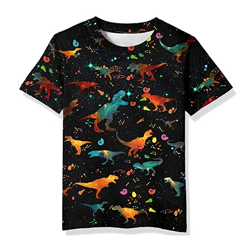 Chlapecké 3D Zvíře Dinosaurus Tričko Krátký rukáv 3D tisk Léto Jaro Aktivní Sportovní Módní Polyester Děti 3-12 let Venkovní Denní Vevnitř Běžný 2025 - $11.49 –P1