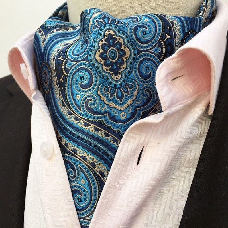 Pánské kravata Nákrčník Ascot Pracovní Svatba Gentleman Proužky Žakár 2025 - $23.99 –P8