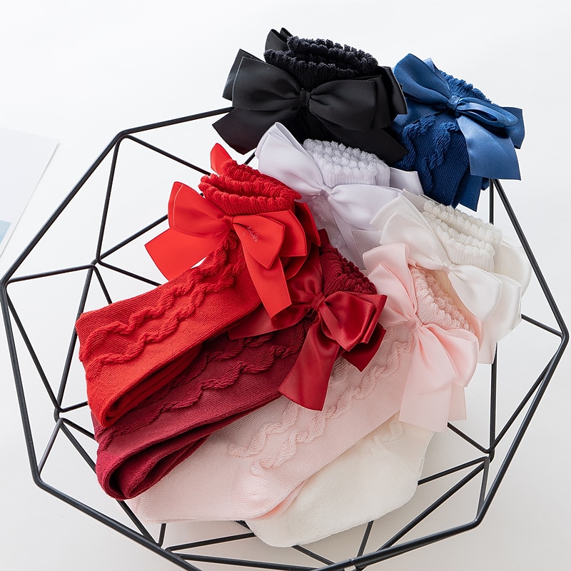 Kids Girls' Children's Day Underwear White Black Pink Solid Colored Patchwork Fall Winter Lolita Daily Wear 1-12 Years / Toddler / Bow / Sweet / Cotton 2025 - $5.99 –P8