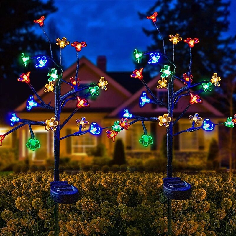 2 pezzi di luce solare per esterni a forma di fiore di ciliegio, colore bianco caldo, luce multicolore del 2026 a $53.99 –P10