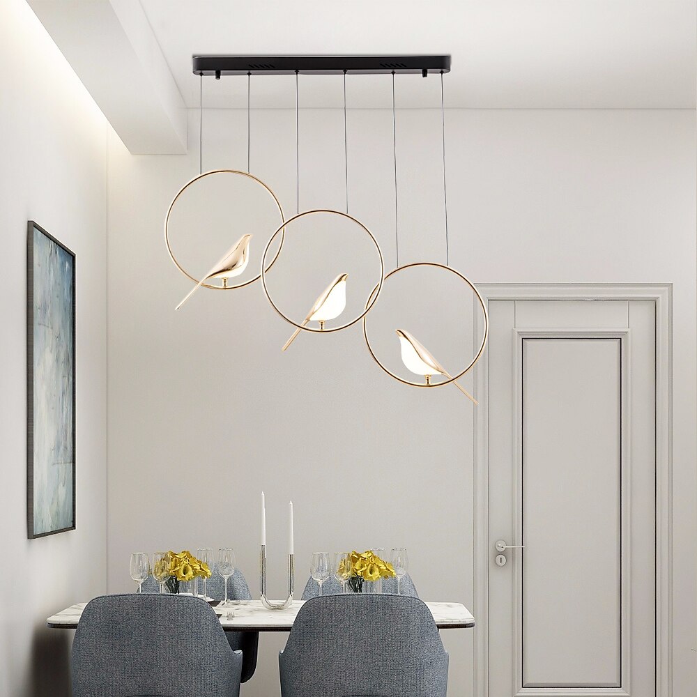 91 cm pandantiv reglabil candelabru cu led design pasăre metal contemporan stil nordic sufragerie 110-120v 220-240v 2025 - $599.99 –P2