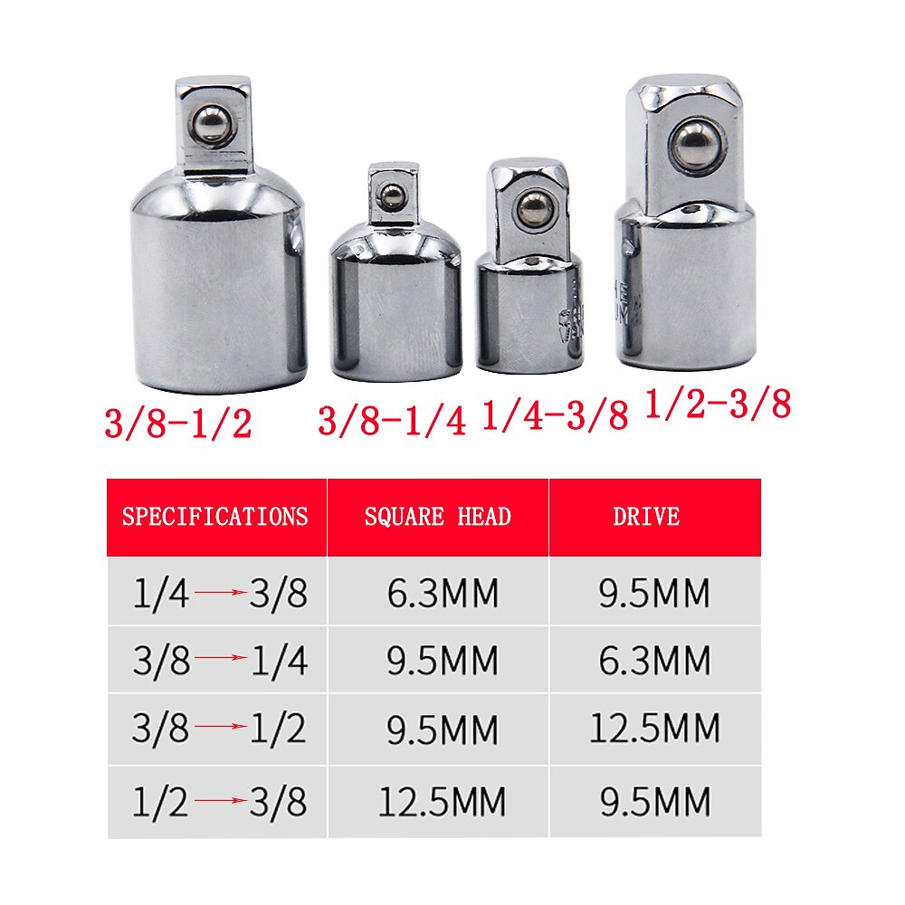 1/4 3/8 1/2  Sleeve Adapter Converter Drive Socket Wrench Adapter Wrench-sleeve Joint Converter Hand Tools 2025 - $10.99 –P12
