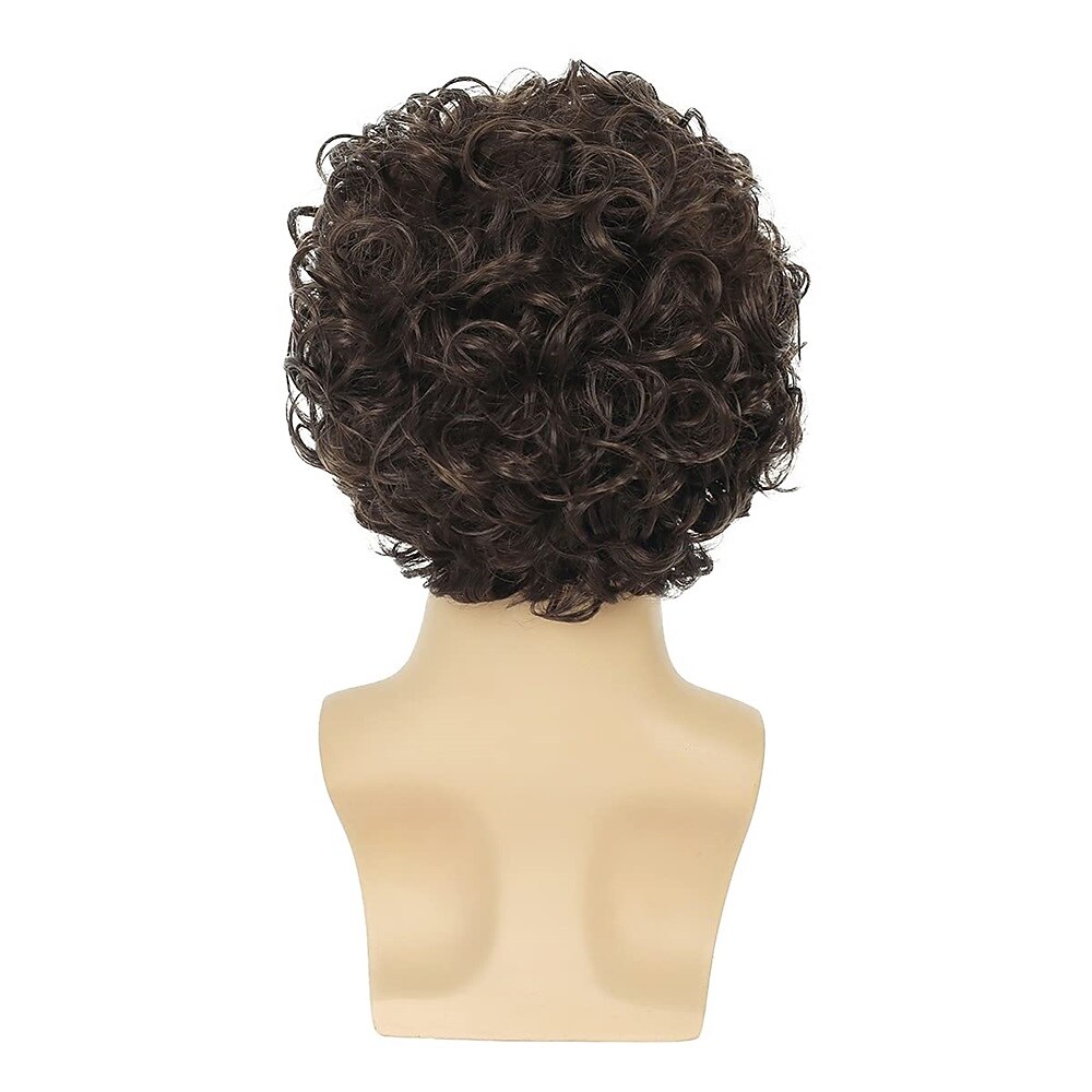 lyhyt kihara miesten musta peruukki pörröinen synteettinen cosplay halloween hiukset peruukki miehille 2025 - $21.99 –P15