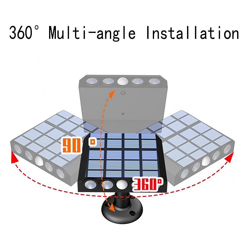 Умный солнечный прожектор, 4 светодиодный светильник для крыльца, уличный фонарь для сада, двора, лестницы, ограждения, декоративного освещения 2025 - $29.99 –P9