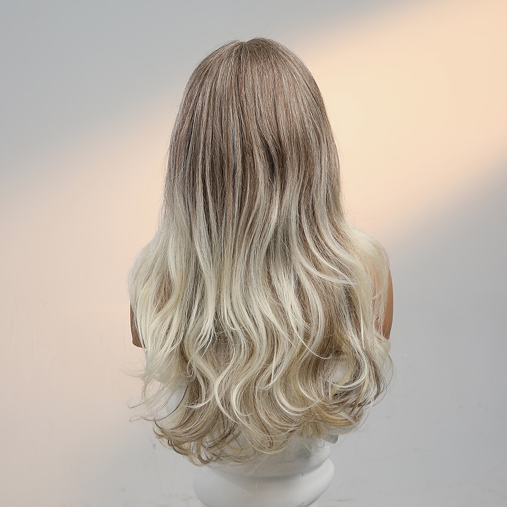 Blendul părului uman Perucă Foarte lung Stil Ondulat Partea laterală Frizură în Straturi Frizură Asimetrică Cu breton Blond Cosplay Ondulator și îndreptător Linia naturală de păr Fără calotă Păr 2025 - $127.99 –P5