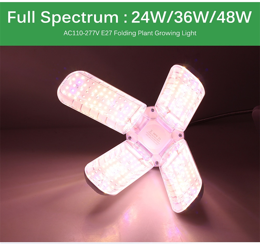 LED Grow Light Full Spectrum E27 Folding Plant Grow Light AC110V 220V Phyto Lamp For Indoor Vegetable Flower Seedling 2026 - $34.99 –P6