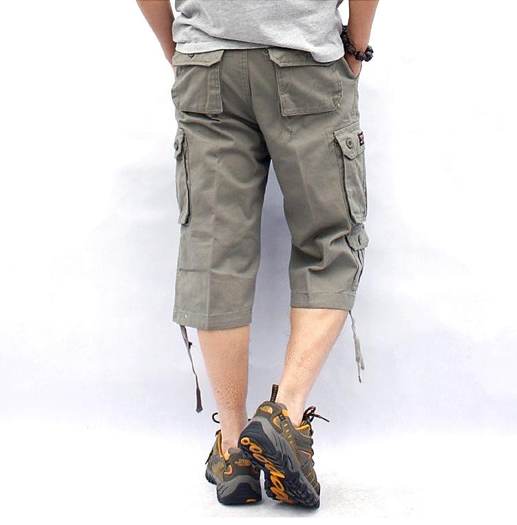 Herr Cargo-shorts Vandringsshorts Militär Sommar Utomhus Ripstop Andningsfunktion Snabb tork Multi Pocket Capribyxor Underdelar Under knäet Amy Green Svart Bomull Klättring Camping / vandring 2025 - $25.99 –P5