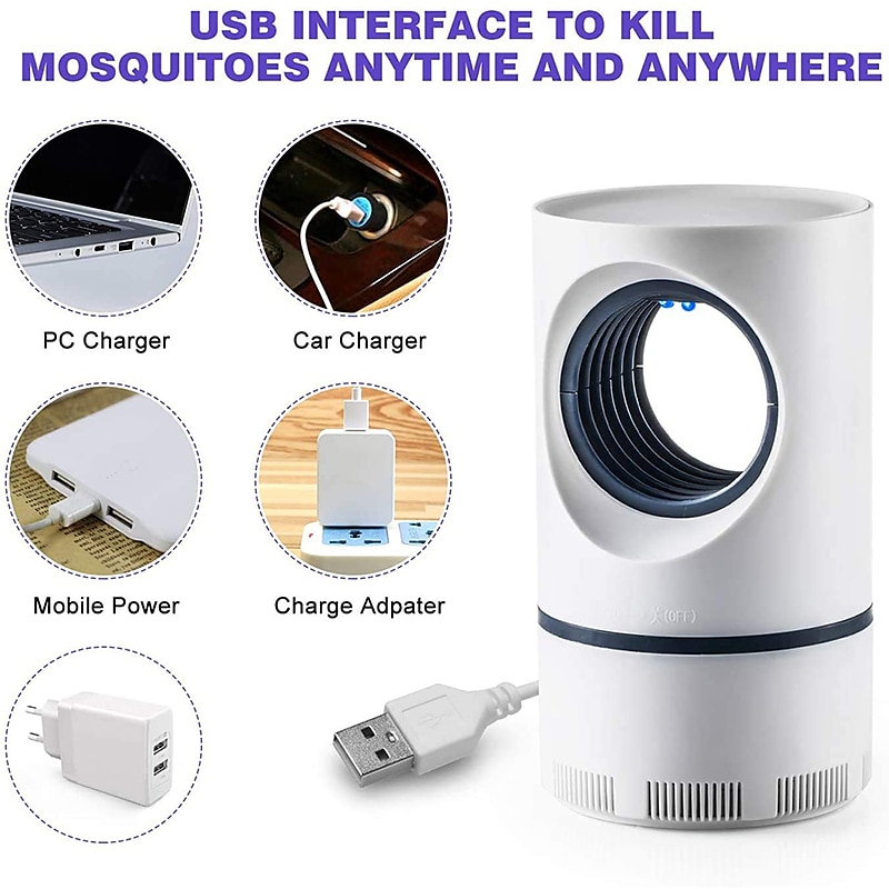 Bug Zapper Electric Indoor Mosquito Insect Trap Killer Lamp LED Mosquito Repellent Lamp Mute Anti Fly Trap Light Bug Zapper USB LED Night Lights 2025 - $8.49 –P6