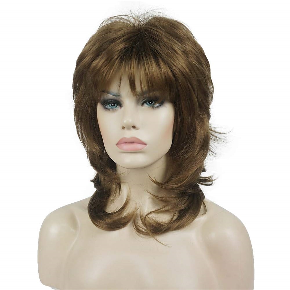 shaggy couches perruque longueur d'épaule femmes perruque avec une frange de cheveux perruque de cheveux synthétiques de qualité supérieure pour les femmes de 2025 ? $28.99 –P16