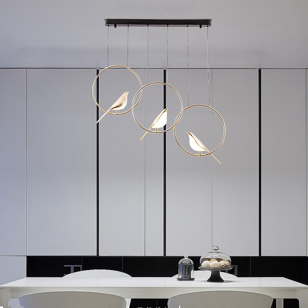 91 cm pandantiv reglabil candelabru cu led design pasăre metal contemporan stil nordic sufragerie 110-120v 220-240v 2025 - $599.99 –P5