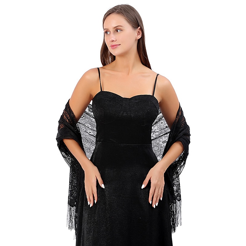 Shawl & Wrap Shawls Women's Wrap Elegant Bridal Sun Protection Sleeveless Lace Fall Wedding Wraps With Lace For Wedding Summer 2025 - $7.99 –P1