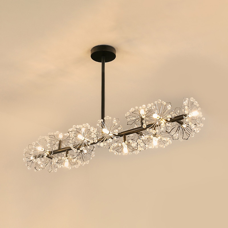 105 cm blomsterstil lysekrone krystall hengelys led rustfritt stål kunstnerisk stil moderne stue spisestue soverom 2025 - $279.99 –P6
