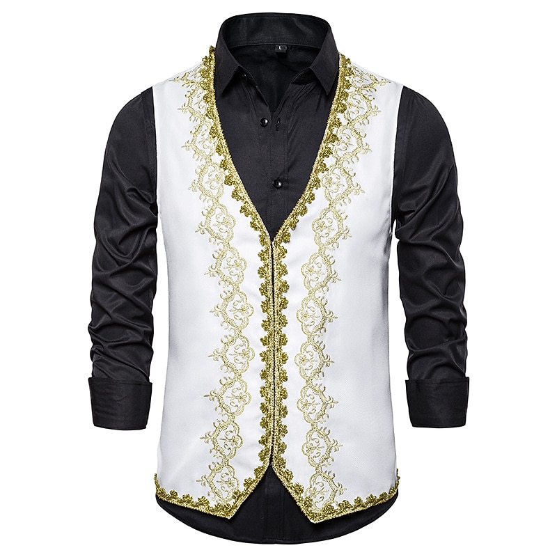 Retrò Vintage Rococò Vittoriano Mascherata Gilet Principe Ricamo Costume Per uomo Mascherata Festa / Sera Carnevale di Venezia Adulti Gilet del 2026 a $41.99 –P10