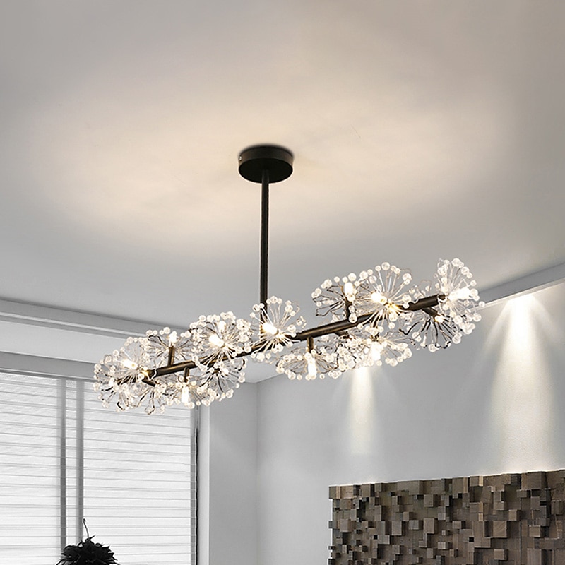 105 cm blomsterstil lysekrone krystall hengelys led rustfritt stål kunstnerisk stil moderne stue spisestue soverom 2025 - $279.99 –P2